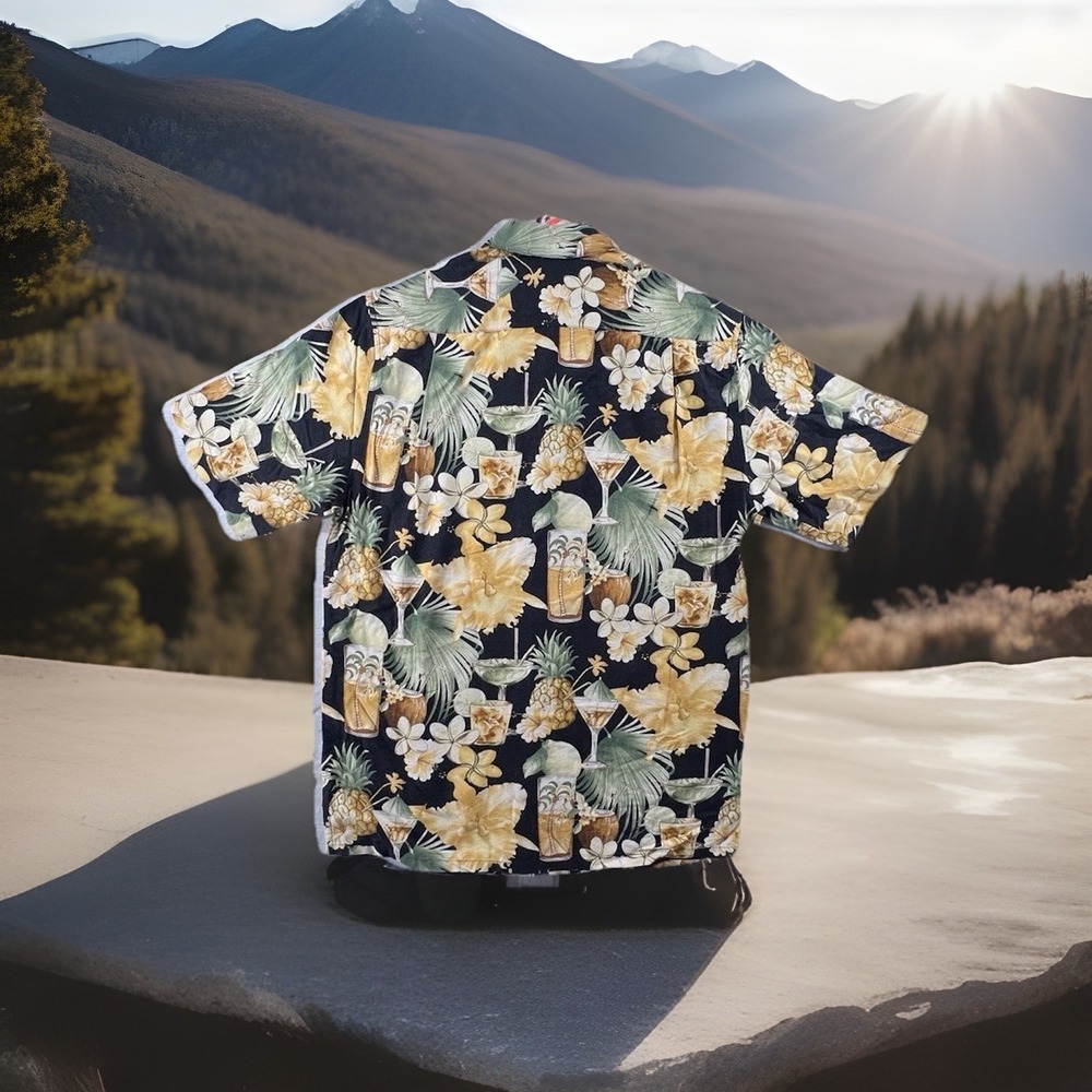Bahama Bay Club Mens Hawaiian Style Shirt Size‎ SMALL Comfy Silk Rayon Blend NEW
